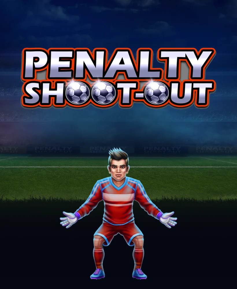 Goleiro de Penalty Shoot-Out sob a luz do estadio com o logotipo